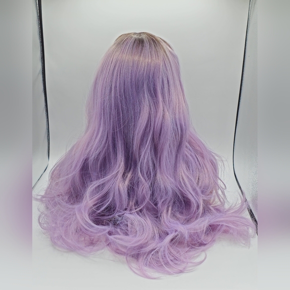 Uniwigs Misty Dawn Pale Lilac Long Natural Wave Synthetic Lace Front Wig - Picture 7 of 10